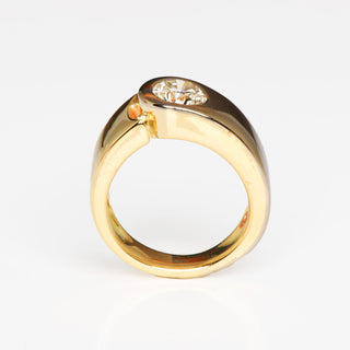 Brillantring aus 585 Gelb- und Weißgold, nachhaltiger second hand Schmuck perfekt aufgearbeitet