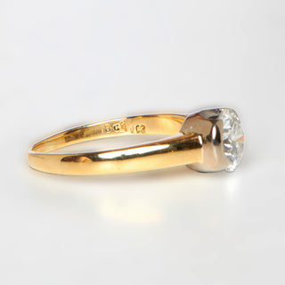 Brillantring aus 18 kt Gelb- und Weißgold, nachhaltiger second hand Schmuck perfekt aufgearbeitet
