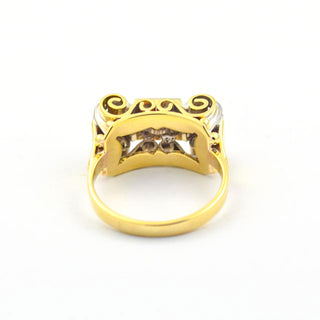 Diamantring aus 585 Gelb- und Weißgold, nachhaltiger second hand Schmuck perfekt aufgearbeitet