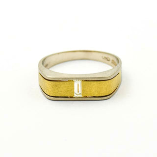 Diamantring aus 750 Gelb- und Weißgold, nachhaltiger second hand Schmuck perfekt aufgearbeitet