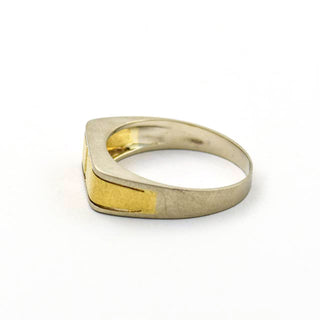 Diamantring aus 750 Gelb- und Weißgold, nachhaltiger second hand Schmuck perfekt aufgearbeitet