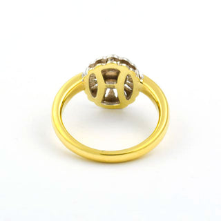 Perlenring aus 750 Gelb- und Weißgold, nachhaltiger second hand Schmuck perfekt aufgearbeitet