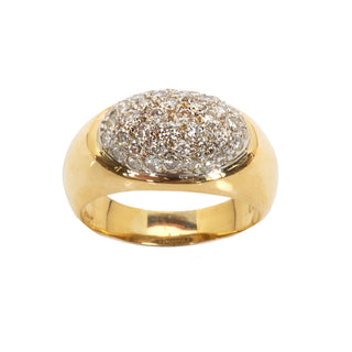 Brillantring aus 585 Gelb- und Weißgold, nachhaltiger second hand Schmuck perfekt aufgearbeitet