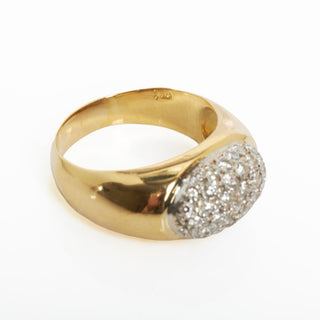Brillantring aus 585 Gelb- und Weißgold, nachhaltiger second hand Schmuck perfekt aufgearbeitet