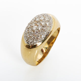 Brillantring aus 585 Gelb- und Weißgold, nachhaltiger second hand Schmuck perfekt aufgearbeitet