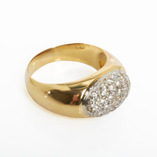 Brillantring aus 585 Gelb- und Weißgold, nachhaltiger second hand Schmuck perfekt aufgearbeitet