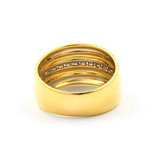 Brillantring aus 750 Gelb- und Weißgold, nachhaltiger second hand Schmuck perfekt aufgearbeitet
