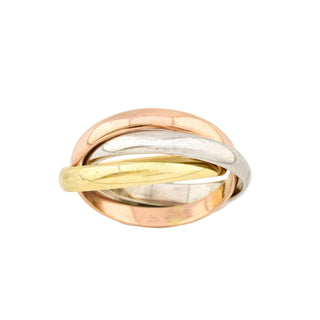 Ring aus 585 Gelb-, Rot- und Weißgold, nachhaltiger second hand Schmuck perfekt aufgearbeitet