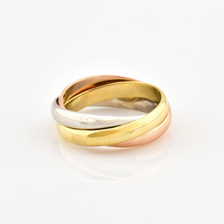 Ring aus 585 Gelb-, Rot- und Weißgold, nachhaltiger second hand Schmuck perfekt aufgearbeitet