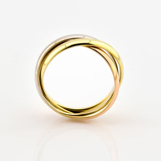 Ring aus 585 Gelb-, Rot- und Weißgold, nachhaltiger second hand Schmuck perfekt aufgearbeitet