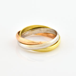 Ring aus 585 Gelb-, Rot- und Weißgold, nachhaltiger second hand Schmuck perfekt aufgearbeitet