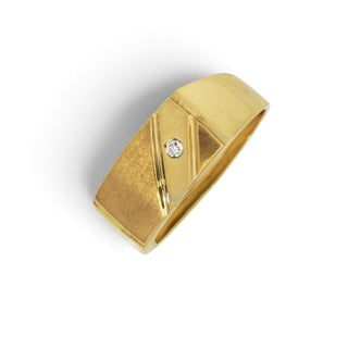 Brillantring aus 585 Gelb- und Weißgold, nachhaltiger second hand Schmuck perfekt aufgearbeitet