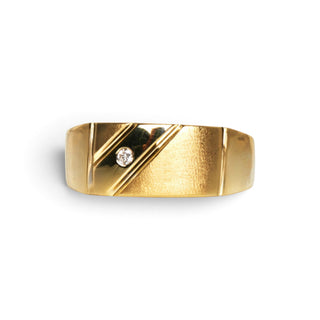 Brillantring aus 585 Gelb- und Weißgold, nachhaltiger second hand Schmuck perfekt aufgearbeitet