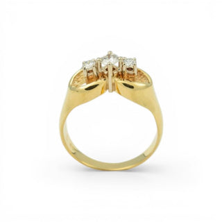 Brillantring aus 585 Gelb- und Weißgold, nachhaltiger second hand Schmuck perfekt aufgearbeitet