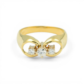 Brillantring aus 585 Gelb- und Weißgold, nachhaltiger second hand Schmuck perfekt aufgearbeitet