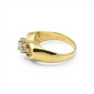 Brillantring aus 585 Gelb- und Weißgold, nachhaltiger second hand Schmuck perfekt aufgearbeitet