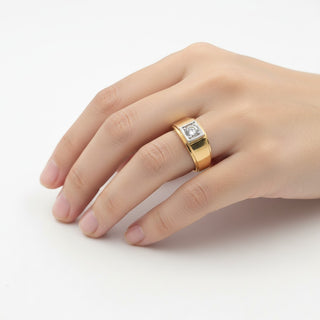 Brillantring aus 585 Gelb- und Weißgold, nachhaltiger second hand Schmuck perfekt aufgearbeitet