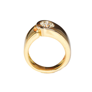Brillantring aus 585 Gelb- und Weißgold, nachhaltiger second hand Schmuck perfekt aufgearbeitet