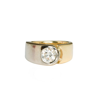 Brillantring aus 585 Gelb- und Weißgold, nachhaltiger second hand Schmuck perfekt aufgearbeitet