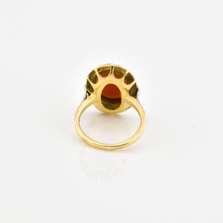 Ring aus 585 Gelb- und Weißgold mit Kamee/Gemme, nachhaltiger second hand Schmuck perfekt aufgearbeitet