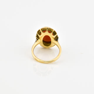 Ring aus 585 Gelb- und Weißgold mit Kamee/Gemme, nachhaltiger second hand Schmuck perfekt aufgearbeitet