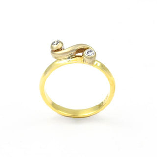 Brillantring aus 585 Gelb- und Weißgold, nachhaltiger second hand Schmuck perfekt aufgearbeitet