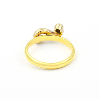 Brillantring aus 585 Gelb- und Weißgold, nachhaltiger second hand Schmuck perfekt aufgearbeitet