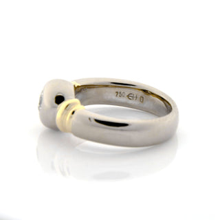 Brillantring aus 750 Gelb- und Weißgold, nachhaltiger second hand Schmuck perfekt aufgearbeitet