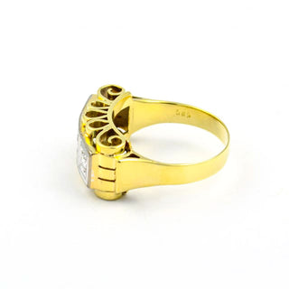 Brillantring aus 585 Gelb- und Weißgold, nachhaltiger second hand Schmuck perfekt aufgearbeitet