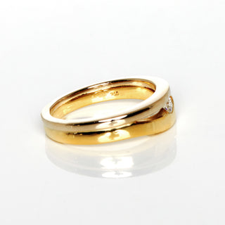 Brillantring aus 750 Gelb- und Weißgold, nachhaltiger second hand Schmuck perfekt aufgearbeitet