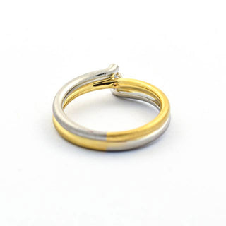 Brillantring aus 750 Gelb- und Weißgold, nachhaltiger second hand Schmuck perfekt aufgearbeitet