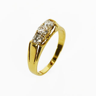 Brillantring aus 585 Gelb- und Weißgold, nachhaltiger second hand Schmuck perfekt aufgearbeitet