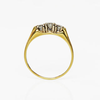 Brillantring aus 585 Gelb- und Weißgold, nachhaltiger second hand Schmuck perfekt aufgearbeitet