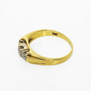 Brillantring aus 585 Gelb- und Weißgold, nachhaltiger second hand Schmuck perfekt aufgearbeitet