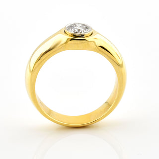 Brillantring aus 750 Gelb- und Weißgold, nachhaltiger second hand Schmuck perfekt aufgearbeitet
