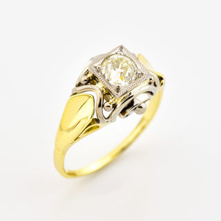 Brillantring aus 585 Gelb- und Weißgold, nachhaltiger second hand Schmuck perfekt aufgearbeitet