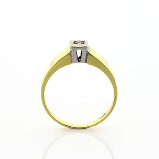 Brillantring aus 585 Gelb- und Weißgold, nachhaltiger second hand Schmuck perfekt aufgearbeitet