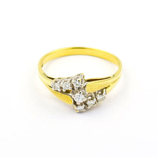 Brillantring aus 585 Gelb- und Weißgold, nachhaltiger second hand Schmuck perfekt aufgearbeitet