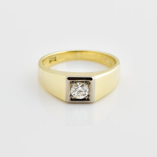Brillantring aus 585 Gelb- und Weißgold, nachhaltiger second hand Schmuck perfekt aufgearbeitet