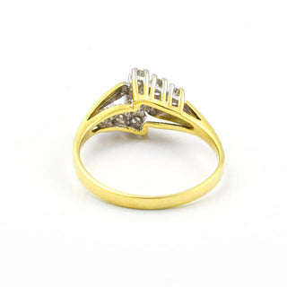Brillantring aus 585 Gelb- und Weißgold, nachhaltiger second hand Schmuck perfekt aufgearbeitet