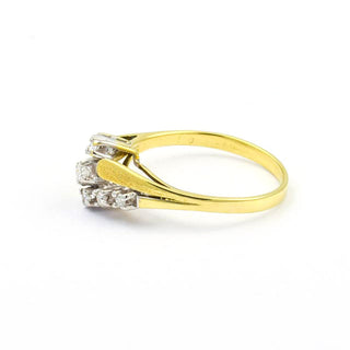 Brillantring aus 585 Gelb- und Weißgold, nachhaltiger second hand Schmuck perfekt aufgearbeitet