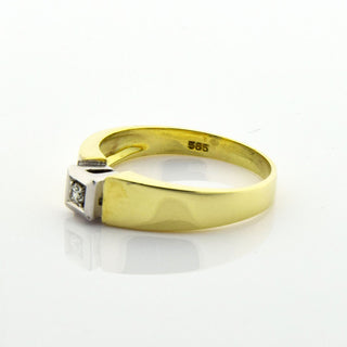 Brillantring aus 585 Gelb- und Weißgold, nachhaltiger second hand Schmuck perfekt aufgearbeitet