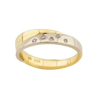 Brillantring aus 585 Gelb- und Weißgold, nachhaltiger second hand Schmuck perfekt aufgearbeitet