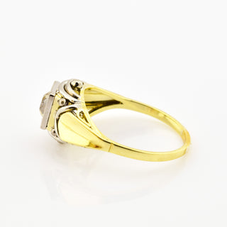 Brillantring aus 585 Gelb- und Weißgold, nachhaltiger second hand Schmuck perfekt aufgearbeitet