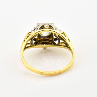 Brillantring aus 585 Gelb- und Weißgold, nachhaltiger second hand Schmuck perfekt aufgearbeitet