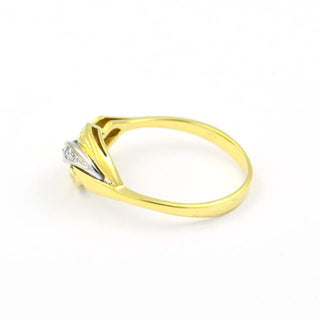 Diamantring aus 585 Gelb- und Weißgold, nachhaltiger second hand Schmuck perfekt aufgearbeitet