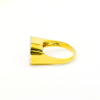 Diamantring aus 750 Gelb- und Weißgold, nachhaltiger second hand Schmuck perfekt aufgearbeitet
