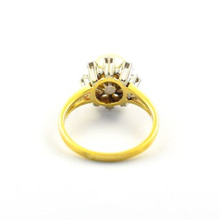 Perlenring aus 585 Gelb- und Weißgold mit Brillant, nachhaltiger second hand Schmuck perfekt aufgearbeitet