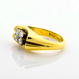 Brillantring aus 750 Gelb- und Weißgold/Platin, nachhaltiger second hand Schmuck perfekt aufgearbeitet