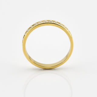 Ring aus 750 Gelb- und Weißgold, nachhaltiger second hand Schmuck perfekt aufgearbeitet
